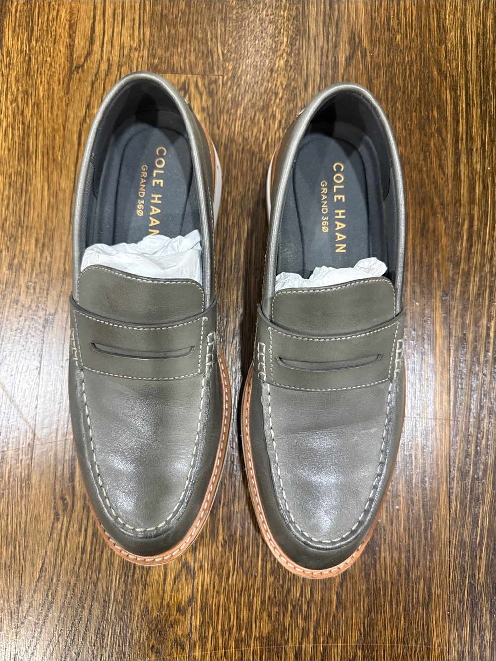 Cole Haan Magnet (Grey) Leather Penny Loafers